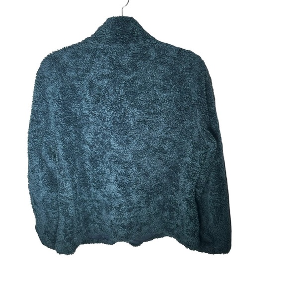 Pendleton Blue Teddy Sherpa Plaid Full Zip Long Sleeves Pockets Jacket Sz Large - Picture 13 of 13